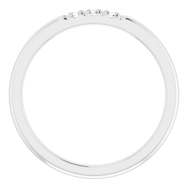 14K White .08 CTW Natural Diamond Anniversary Band