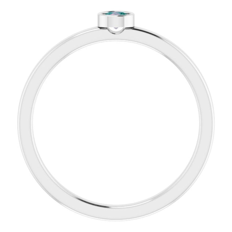 Platinum 3 mm Lab-Grown Alexandrite Ring