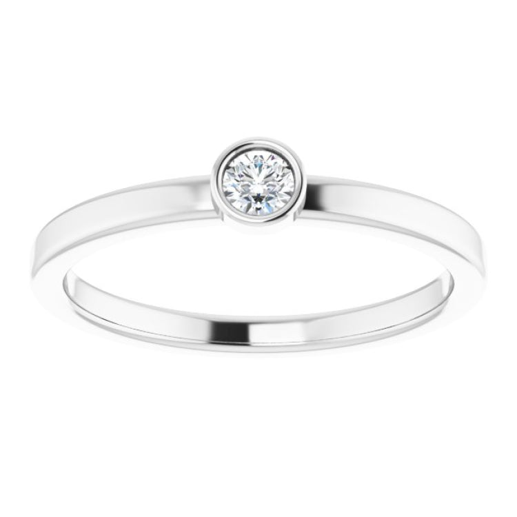 Platinum 3 mm Natural White Sapphire Ring