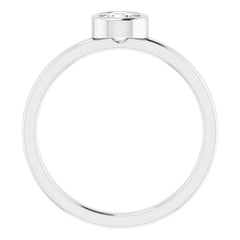 14K White 4.5 mm Natural White Sapphire Ring