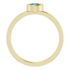 14K Yellow 4.5 mm Lab-Grown Alexandrite Ring