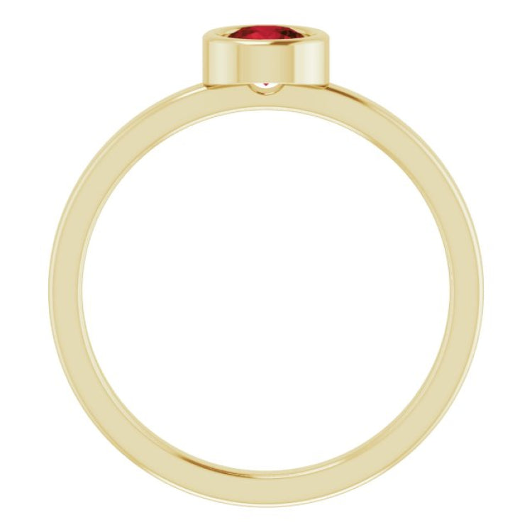 14K Yellow 4.5 mm Natural Mozambique Garnet Ring