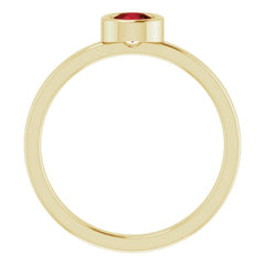 14K Yellow 4.5 mm Natural Mozambique Garnet Ring