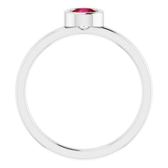 Platinum 4.5 mm Lab-Grown Ruby Ring