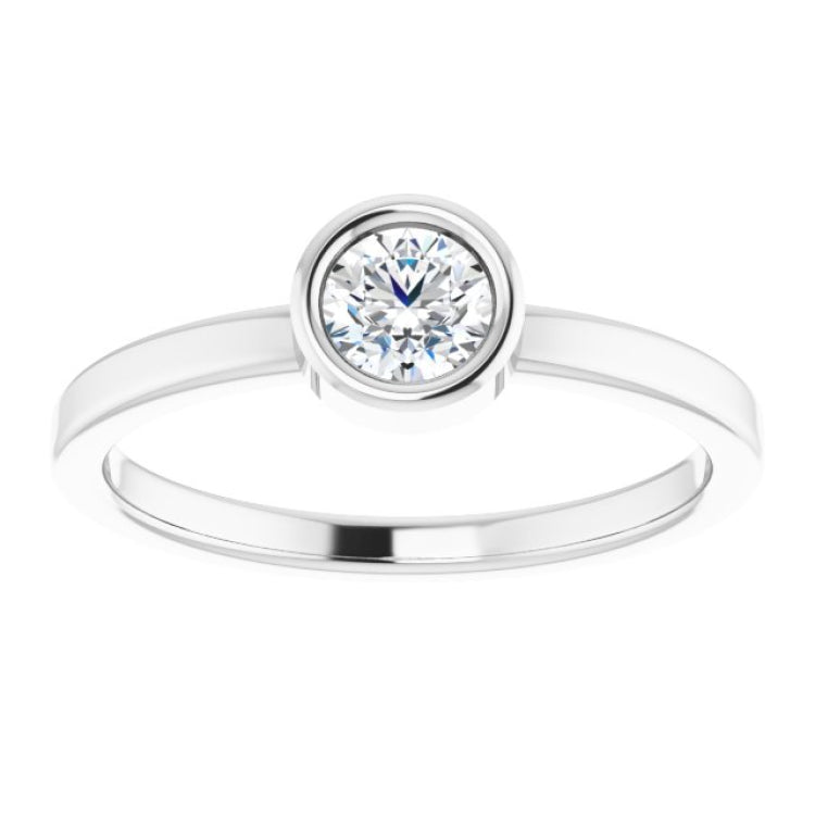 Platinum 4.5 mm Natural White Sapphire Ring