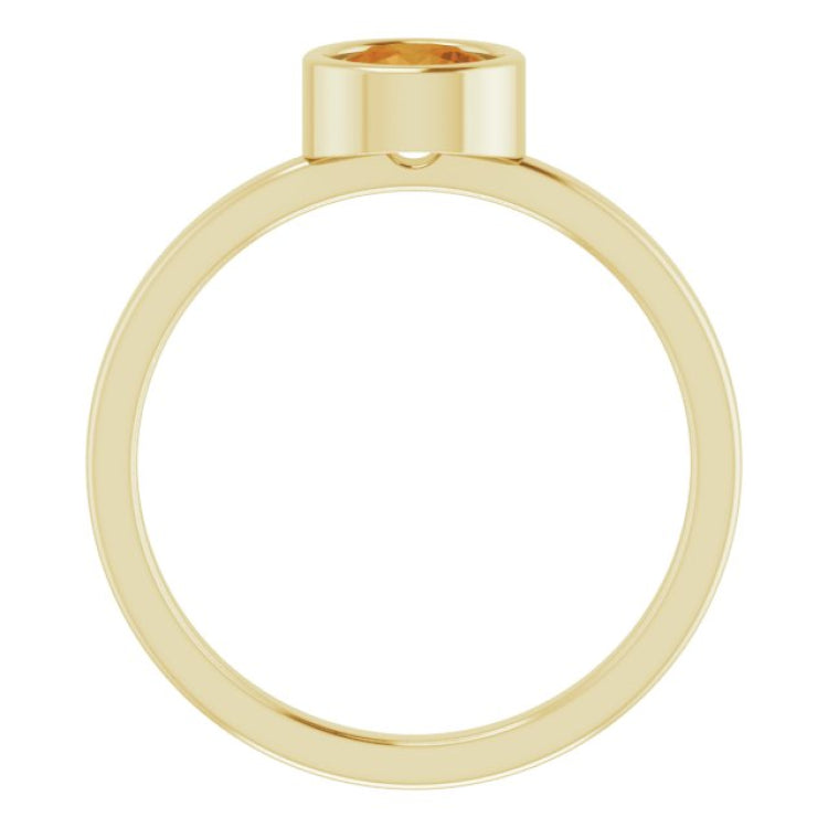 14K Yellow 5.5 mm Natural Citrine Ring