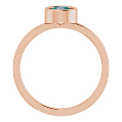 14K Rose 5.5 mm Lab-Grown Alexandrite Ring