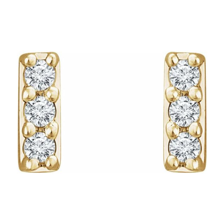 14K Yellow .05 CTW Lab-Grown Diamond Bar Earrings