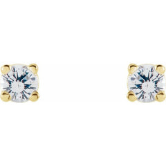 14K Yellow 4 mm Stuller Lab-Grown Moissanite Stud Earrings