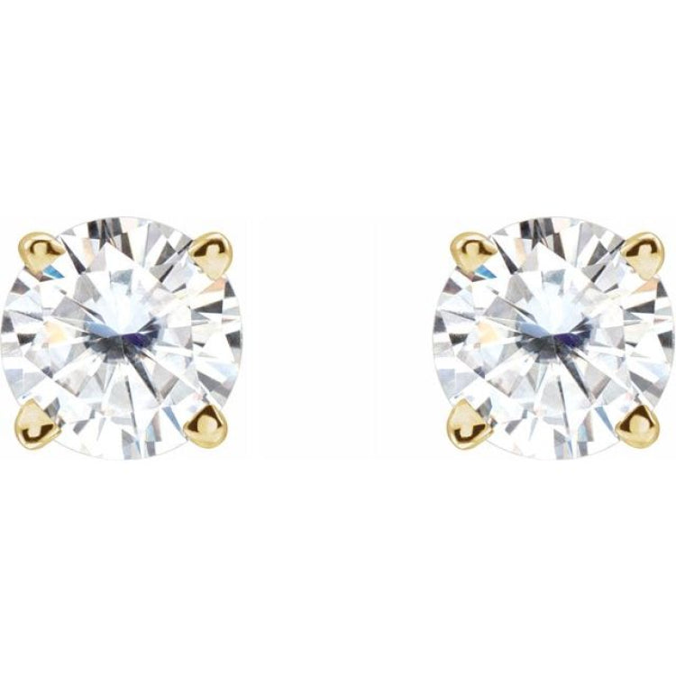 14K Yellow 4.5 mm Stuller Lab-Grown Moissanite Earrings