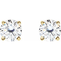 14K Yellow 4.5 mm Stuller Lab-Grown Moissanite Earrings