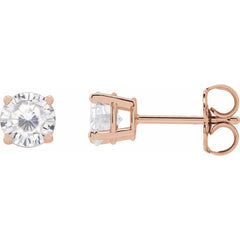 14K Rose 5 mm Stuller Lab-Grown Moissanite Stud Earrings
