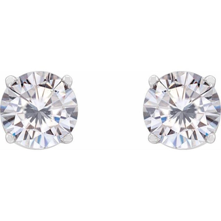 14K White 5.5 mm Stuller Lab-Grown Moissanite Earrings