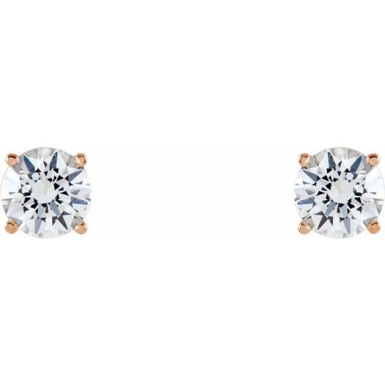 14K Rose 6 mm Stuller Lab-Grown Moissanite Stud Earrings