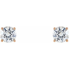 14K Rose 6 mm Stuller Lab-Grown Moissanite Stud Earrings