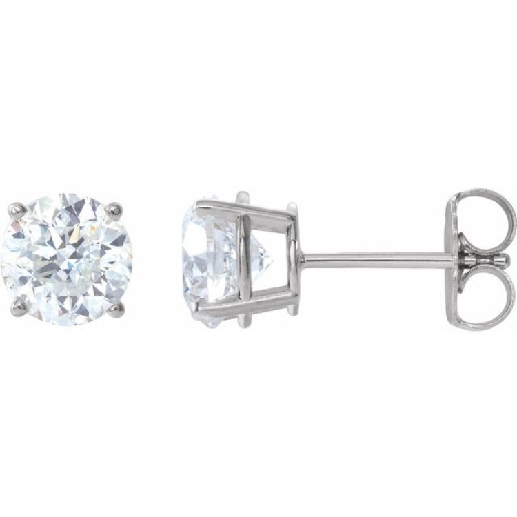 Sterling Silver 6 mm Stuller Lab-Grown Moissanite Stud Earrings
