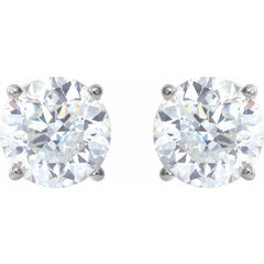 Sterling Silver 6 mm Stuller Lab-Grown Moissanite Stud Earrings