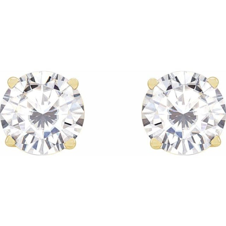14K Yellow 6.5 mm Stuller Lab-Grown Moissanite Stud Earrings