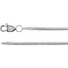 Rhodium-Plated Sterling Silver 1.5 mm Snake 20" Chain