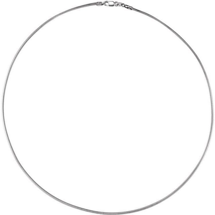 Rhodium-Plated Sterling Silver 1.5 mm Snake 20" Chain