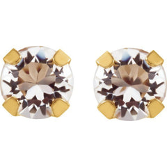 14K Yellow Imitation Sapphire Inverness® Piercing Stud Earrings