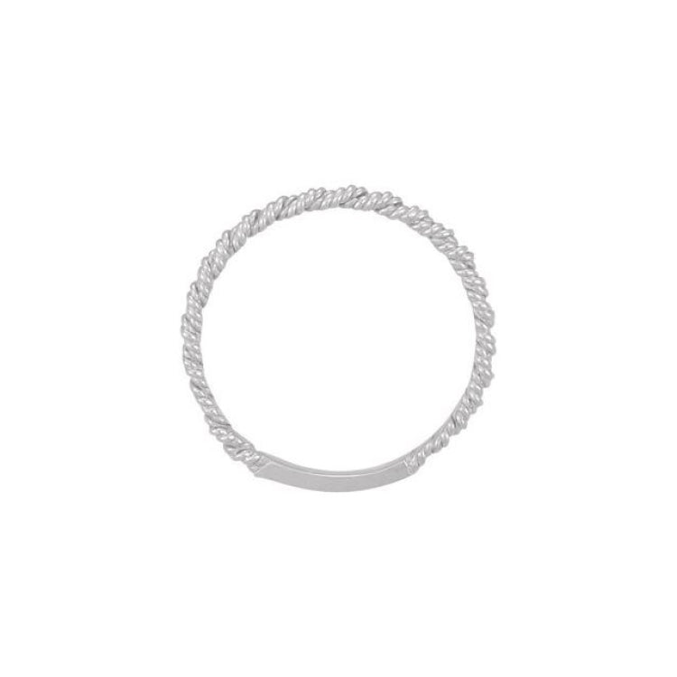 14K White 2 mm Twisted Rope Band