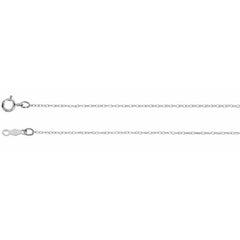 14K White .75 mm Rope 18" Chain