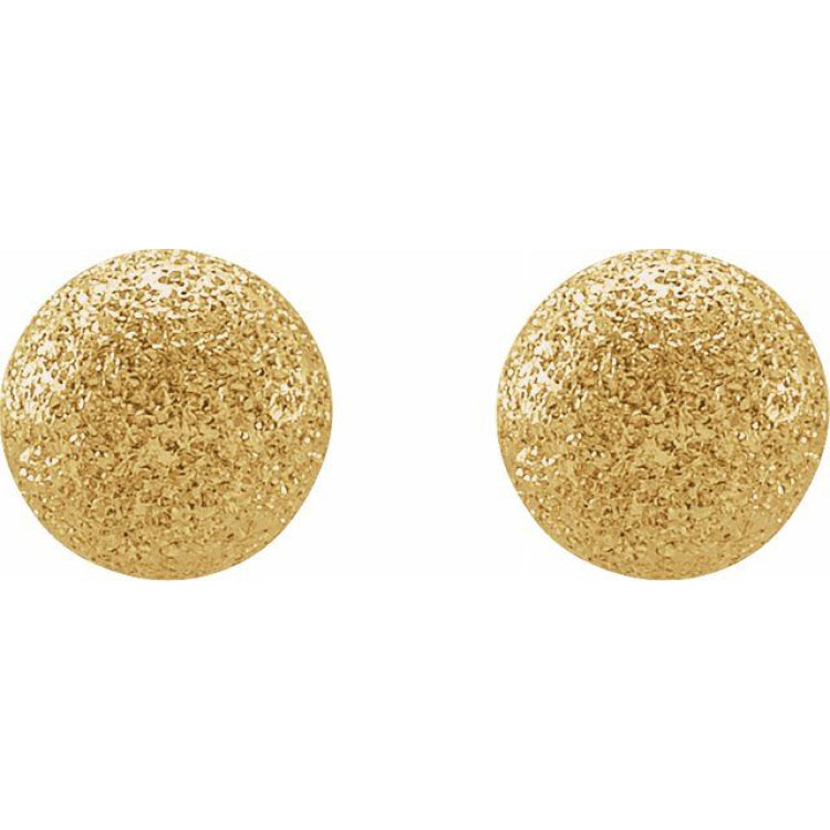 14K Yellow 6 mm Stardust Ball Earrings