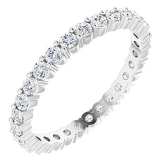 14K White 3/4 CTW Natural Diamond Eternity Band Size 8