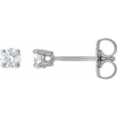 14K White 1/5 CTW Natural Diamond Stud Earrings