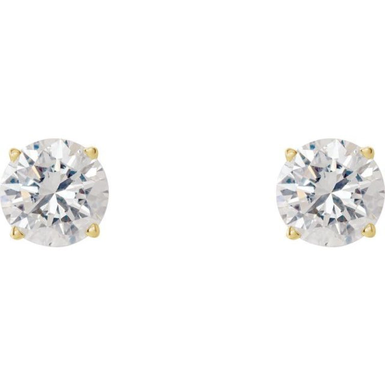 14K Yellow 1 1/2 CTW Natural Diamond Stud Earrings