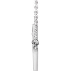 Sterling Silver 28x16.2 mm Sideways Cross 16-18" Necklace