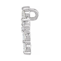 14K White 1/4 CTW Natural Diamond Cross Pendant