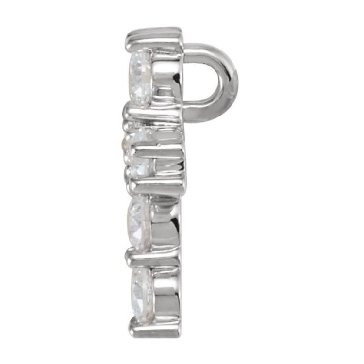 14K White 1/3 CTW Natural Diamond Cross Pendant