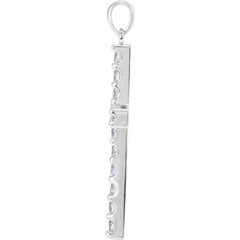 14K White 1/4 CTW Natural Diamond Cross Pendant