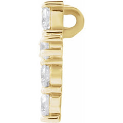 14K Yellow 1 1/6 CTW Natural Diamond Cross Pendant