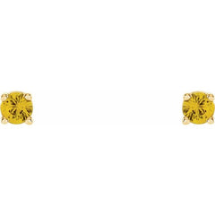 14K Yellow 2.5 mm Natural Yellow Sapphire Stud Earrings