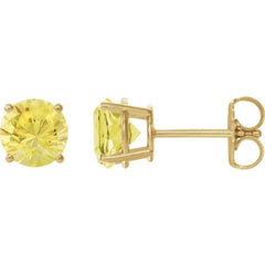 14K Yellow 2.5 mm Natural Yellow Sapphire Stud Earrings