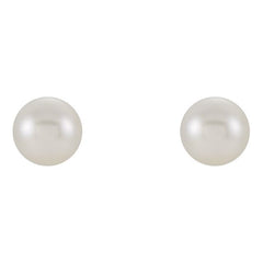 14K White Cultured White Freshwater Pearl Earrings