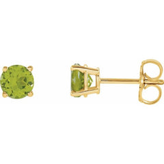 14K Yellow 5 mm Natural Peridot Earrings