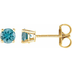 14K Yellow 2.5 mm Natural Sky Blue Topaz Earrings