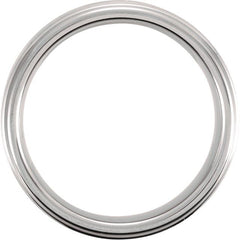 Tungsten 6 mm Stepped-Edge Inlay Comfort-Fit Band  Size 10.5