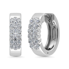 Diamond 1/2 Ct.Tw. Hoop Earrings in 14K Yellow Gold