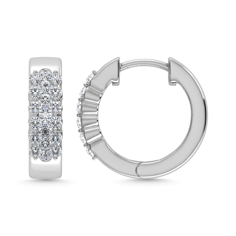 Diamond 1/2 Ct.Tw. Hoop Earrings in 14K Yellow Gold
