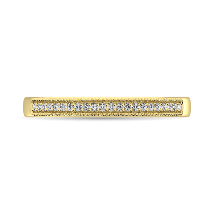 10K Yellow Gold 1/10 Ct.Tw. Diamond Wedding Band Ring