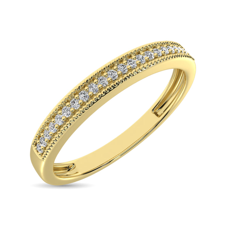 10K Yellow Gold 1/10 Ct.Tw. Diamond Wedding Band Ring