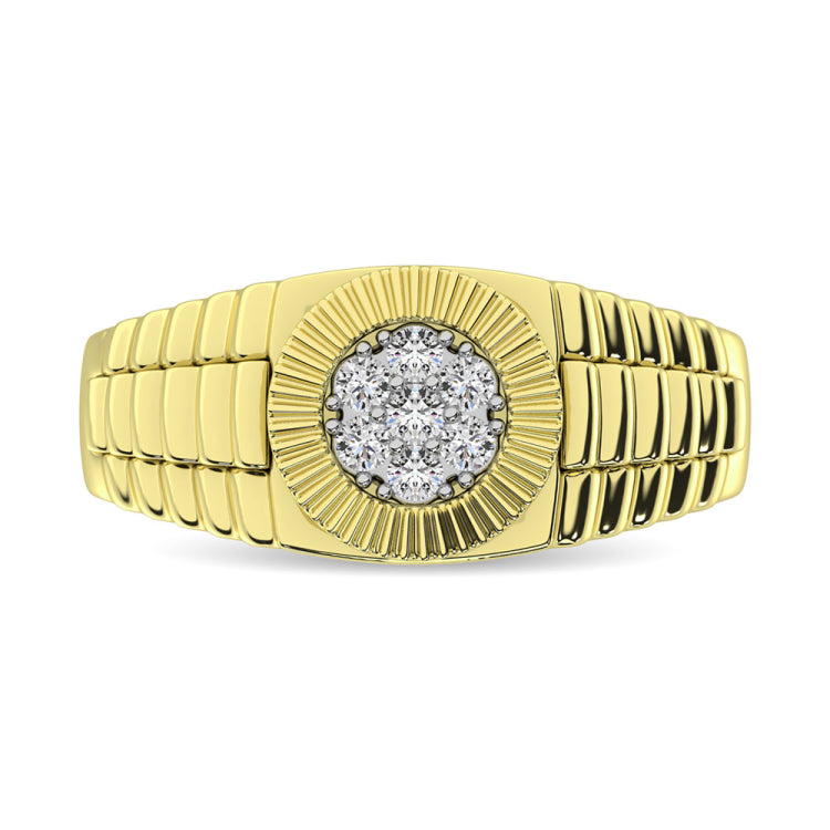Diamond 1 Ct.Tw. Rolex Mens Ring in 14K Yellow Gold