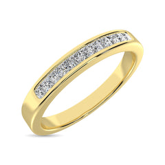 14K Yellow Gold 1/4 Ct.Tw. Diamond Ladies Machine Band