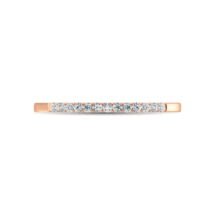 14K Rose Gold 1/10 Ct Diamond Ladies Machine Band