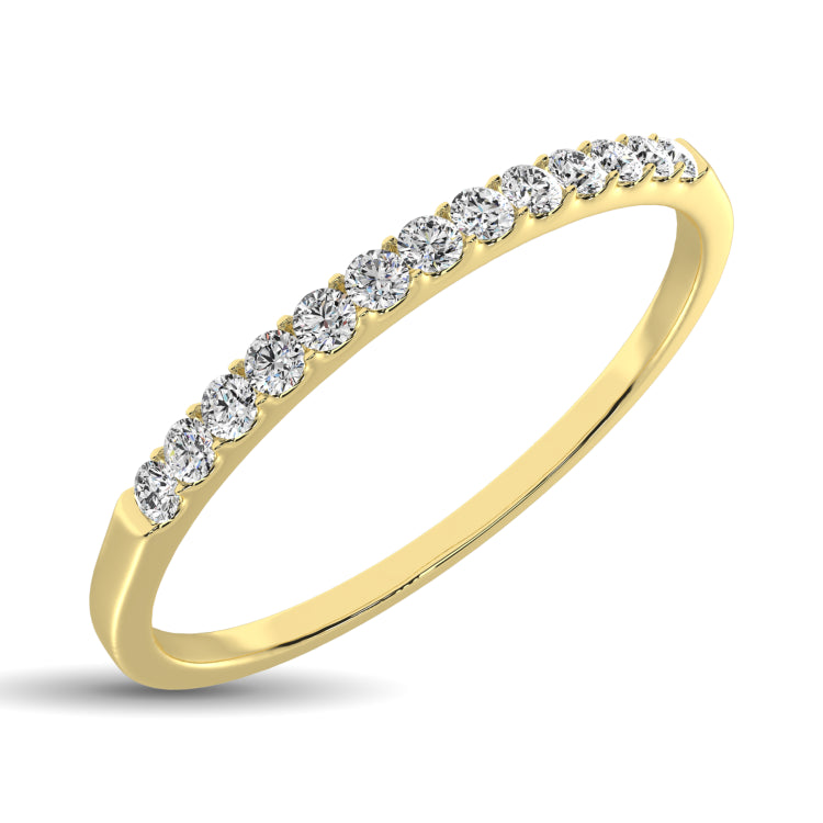 14K Yellow Gold 1/10 Ct Diamond Ladies Machine Band